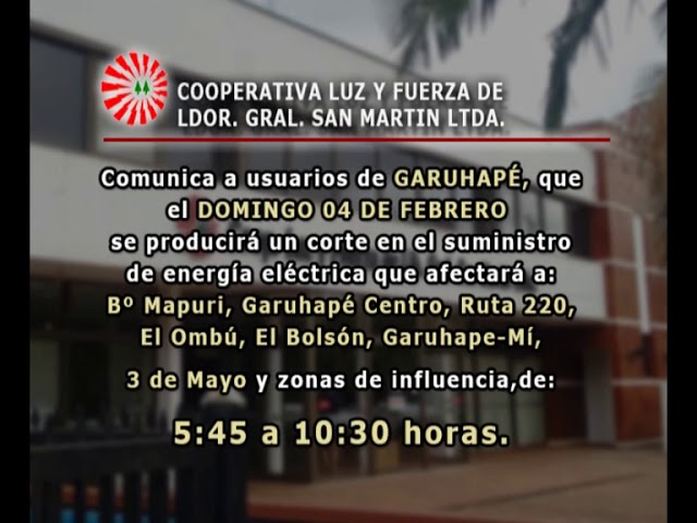 aviso de interrupción de energía eléctrica