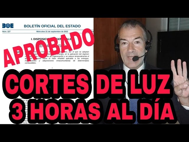 cortar la luz 3 horas decreto